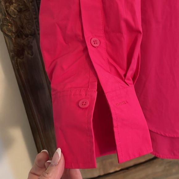 COS Oversized Button Down Shirt Hot Pink, Long Sleeve 100% Cotton size EUR 34 - Picture 2 of 8